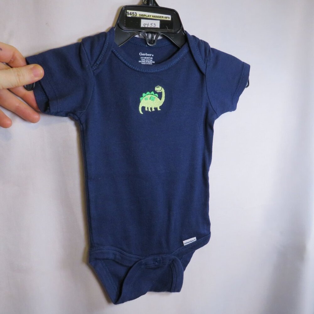 Baby Dinosaur embroidered bodysuit 3-9mts 100% cotton Gerber